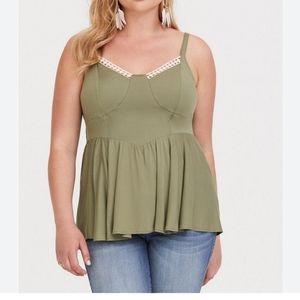 Peplum Challis with lace trim cami *Torrid